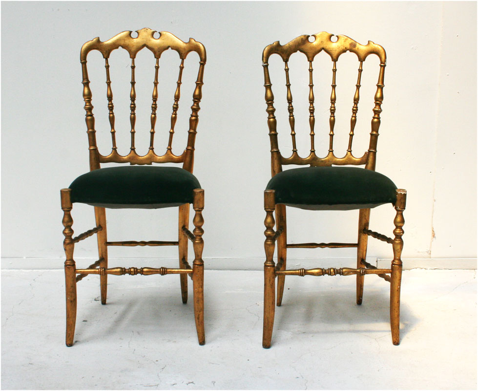 Pair of Napoleon III Gilt Side chairs Haunt Antiques for the Modern